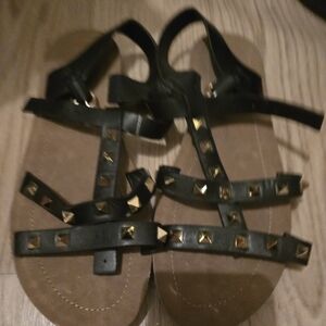 Studded Black Sandals